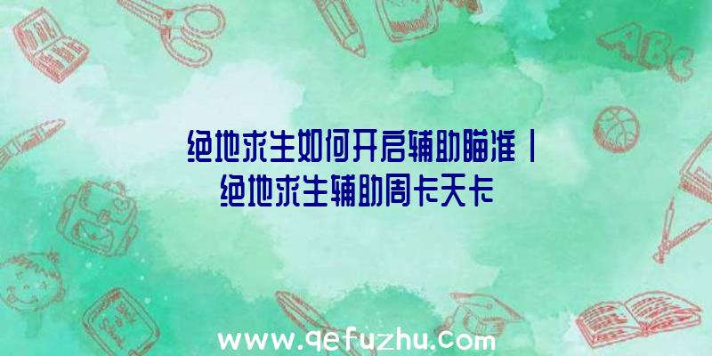 「绝地求生如何开启辅助瞄准」|绝地求生辅助周卡天卡